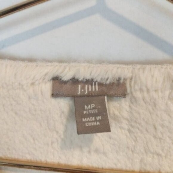 J. Jill Faux Suede fur Button Front Coat Jacket Brown Cream - Picture 6 of 7